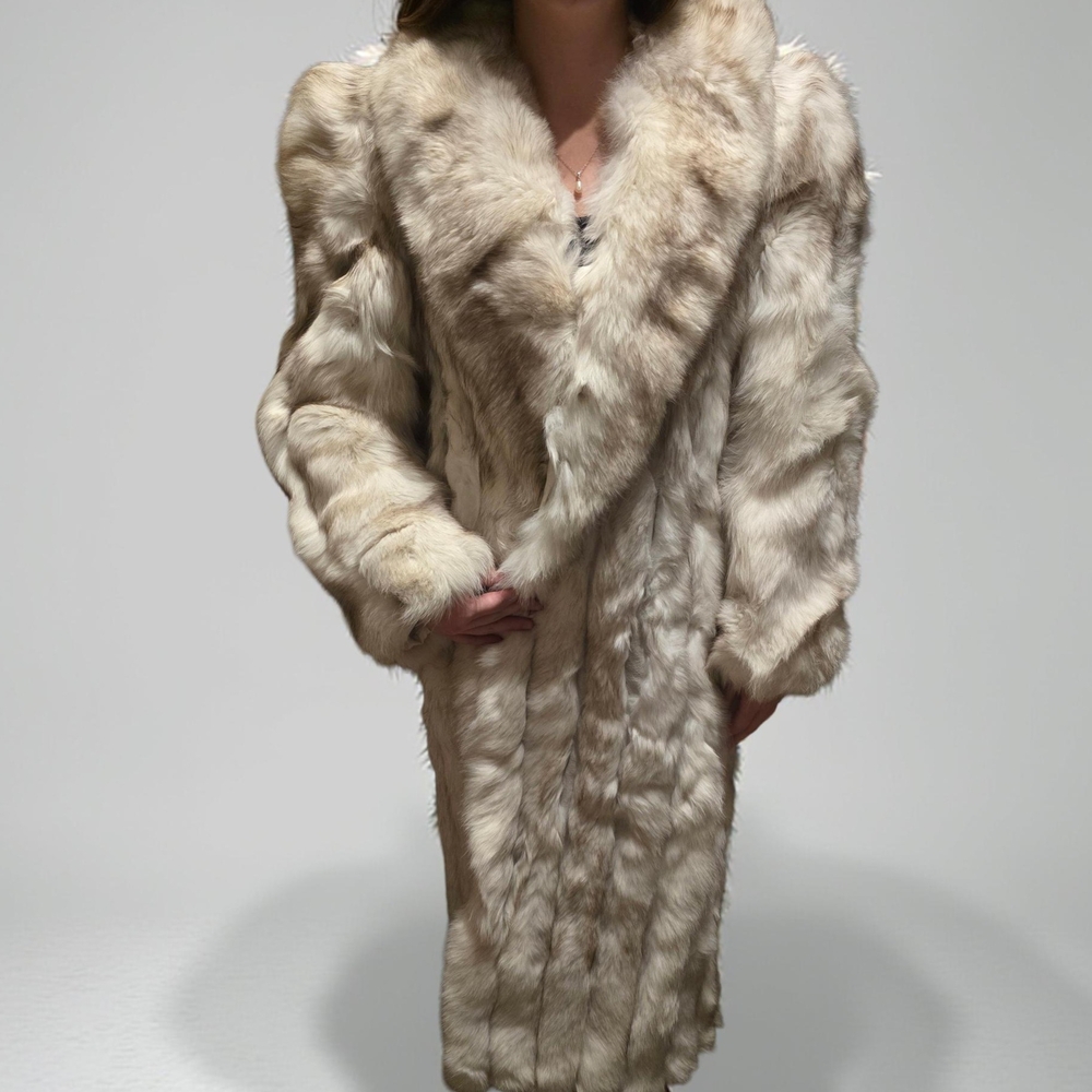 SAGA Fox Vintage Silver Fur Coat - Full Length - Never Worn Out